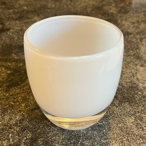 White Glassybaby Votive Candle Holder